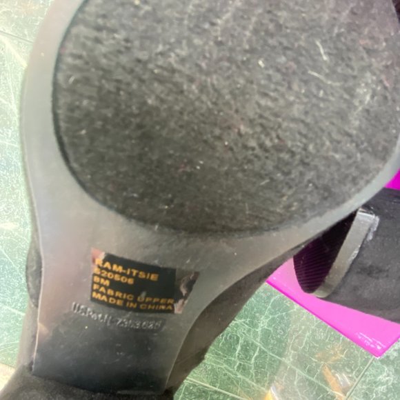 Rose boots size 8 Black fashion boots ankle boots faux suede - Picture 11 of 12